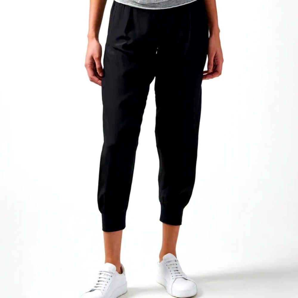 ATM black silk joggers